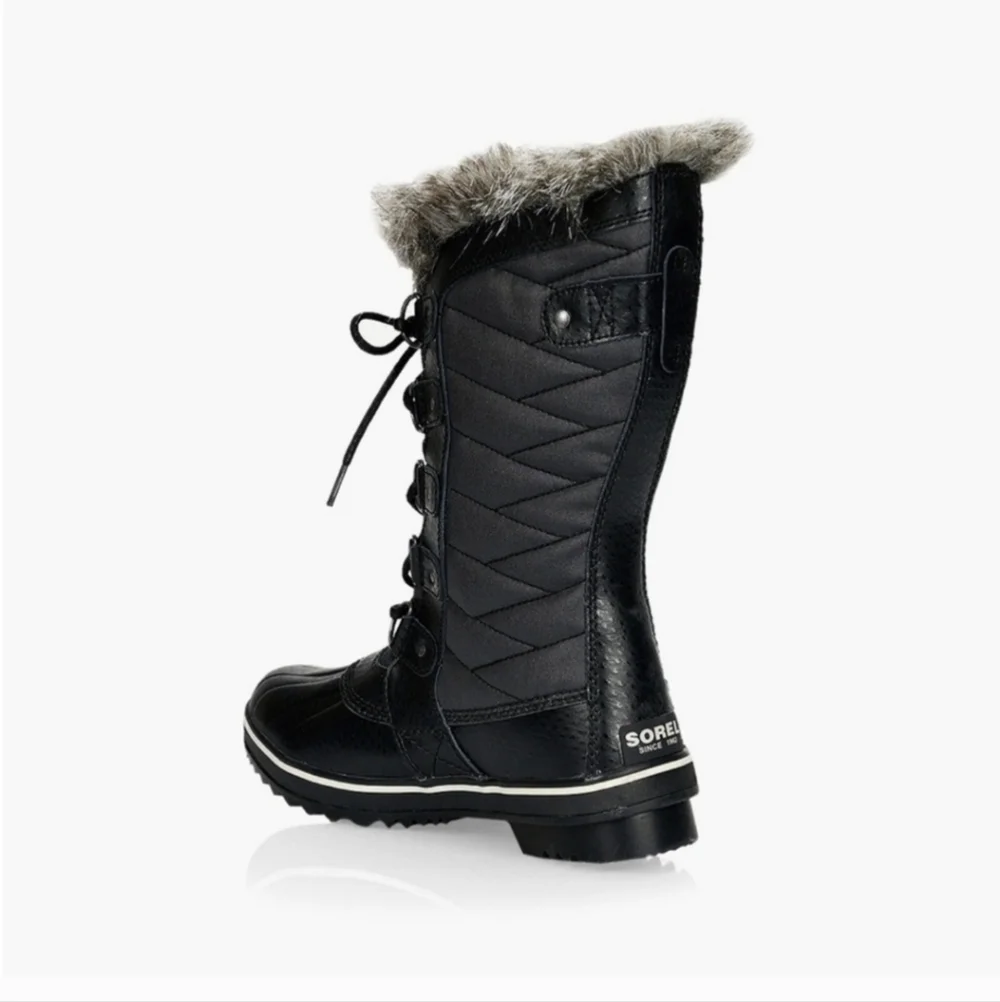 Sorel Torino  II Waterproof Winter Boot Faux Fur Cuff Lace Front Black Size 5 - Picture 5 of 16